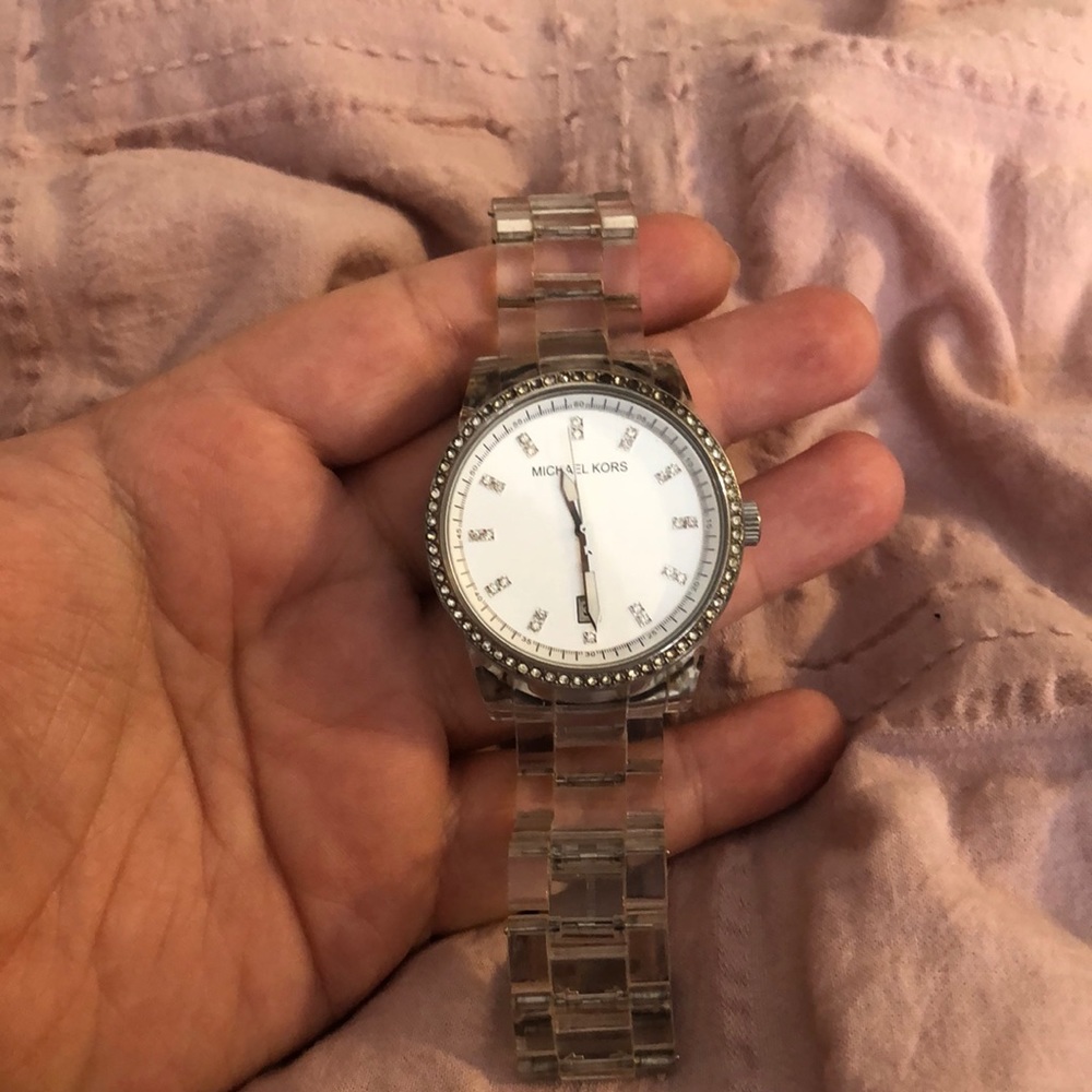 MICHAEL KORS CLEAR BAND WATCH